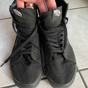 All black hi top old skool vans men’s size 11